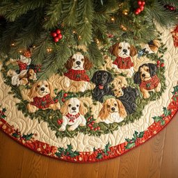 Spaniel Treasure Christmas Tree Skirt - Made to Order TREEK101