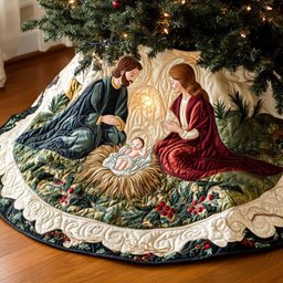 Sacred Birth Christmas Tree Skirt - Made to Order TREEK101