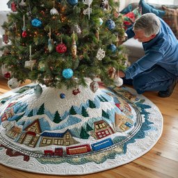 Winterberry Town Christmas Tree Skirt - Made to Order TREEK101