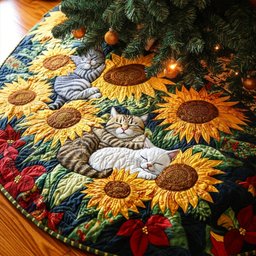Sunflower Serenade Christmas Tree Skirt - Made to Order TREEK101