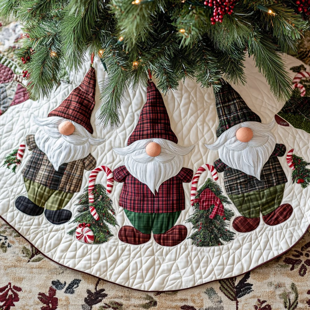 Snowy Silent Night Christmas Tree Skirt - Made to Order TREEK101