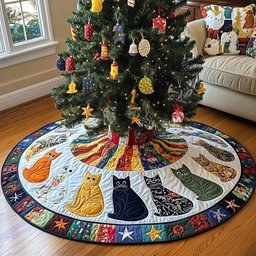 Tinsel Tail Treats Christmas Tree Skirt - Made to Order TREEK101