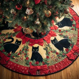 Winter Whisker Magic Christmas Tree Skirt - Made to Order TREEK101