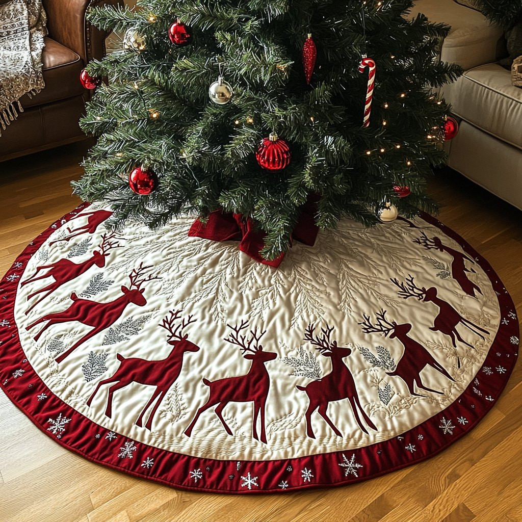 Starry Night Antlers Christmas Tree Skirt - Made to Order TREEK101