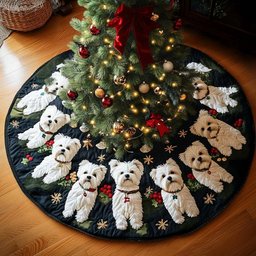 White Delight Christmas Tree Skirt - Made to Order TREEK101