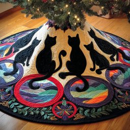 Shadow Christmas Tree Skirt - Made to Order TREEK101
