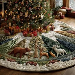 Woodland Animals in the Pine Valley Christmas Tree Skirt - Made to Order TREEK101