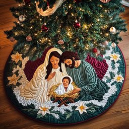 Sacred Harmony Christmas Tree Skirt - Made to Order TREEK101