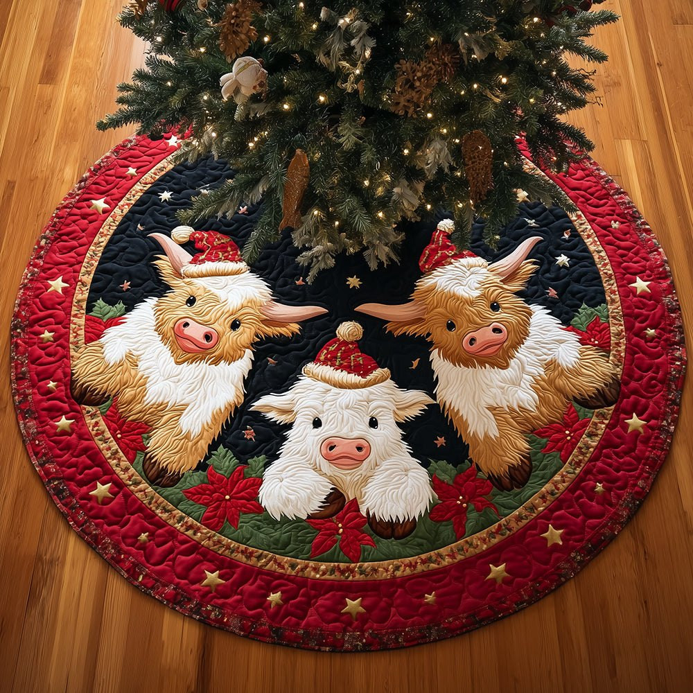 Starry Cow Night Christmas Tree Skirt - Made to Order TREEK101