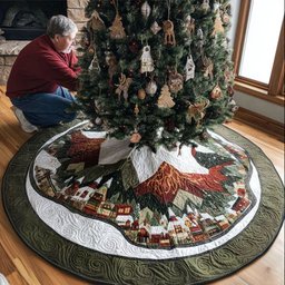 Starlight Village Christmas Tree Skirt - Made to Order TREEK101