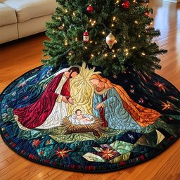 Sacred Manger Christmas Tree Skirt - Made to Order TREEK101