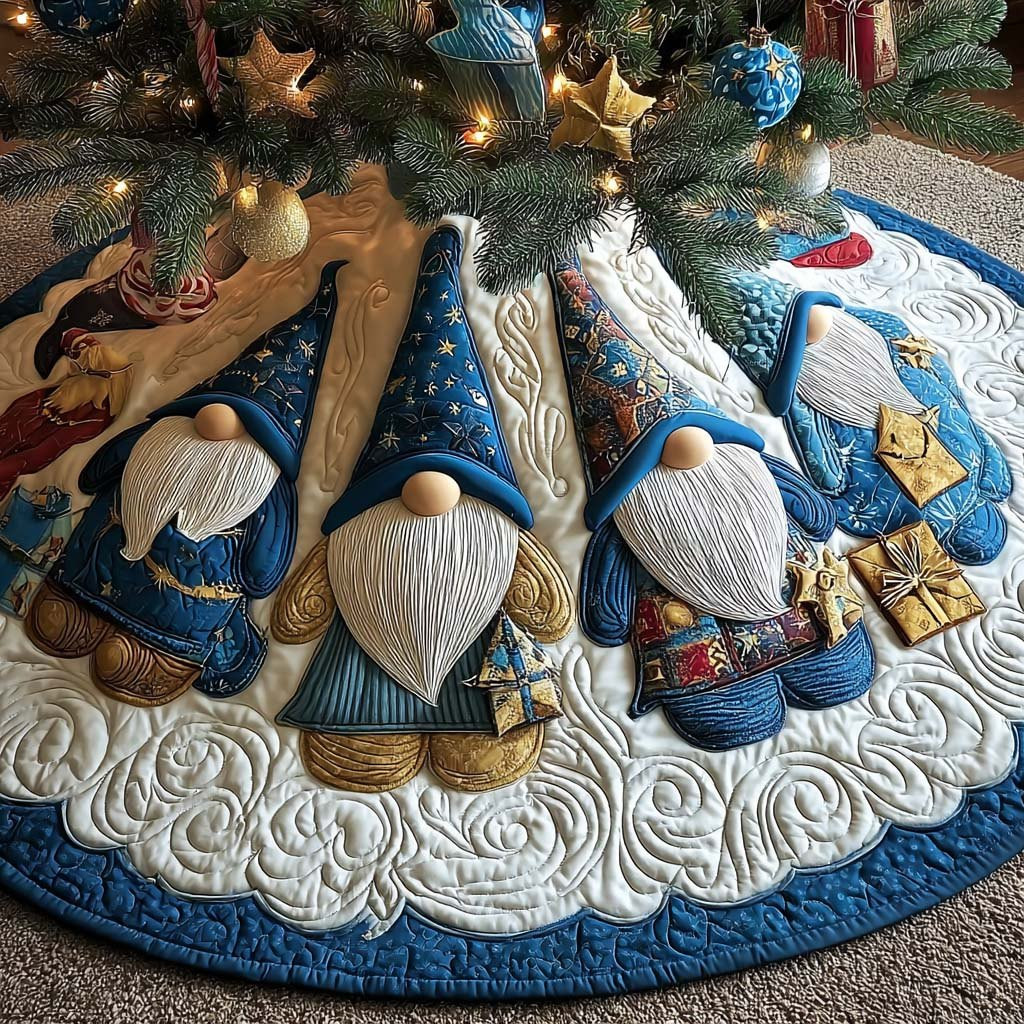 Whimsical Gnome Christmas Tree Skirt - Made to Order TREEK101