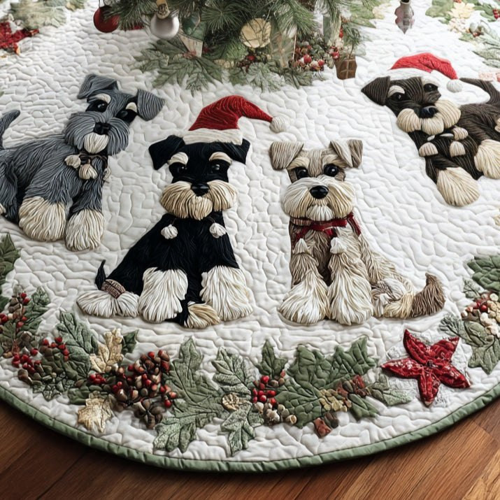 Santa Schnauzer Christmas Tree Skirt - Made to Order TREEK101