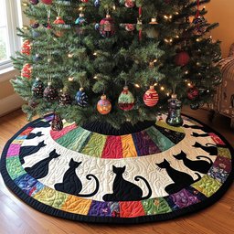 Shadow Purrfection Christmas Tree Skirt - Made to Order TREEK101