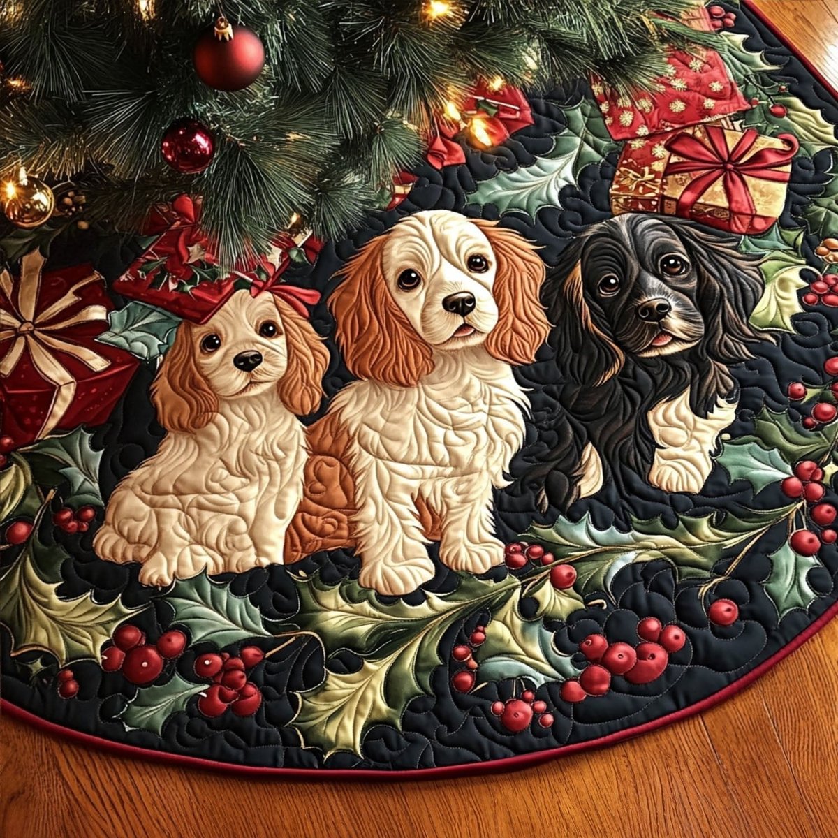 Spaniel Starlight Christmas Tree Skirt - Made to Order TREEK101
