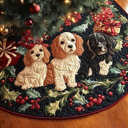 Spaniel Starlight Christmas Tree Skirt - Made to Order TREEK101