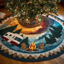 Sunset Camper Christmas Tree Skirt - Made to Order TREEK101