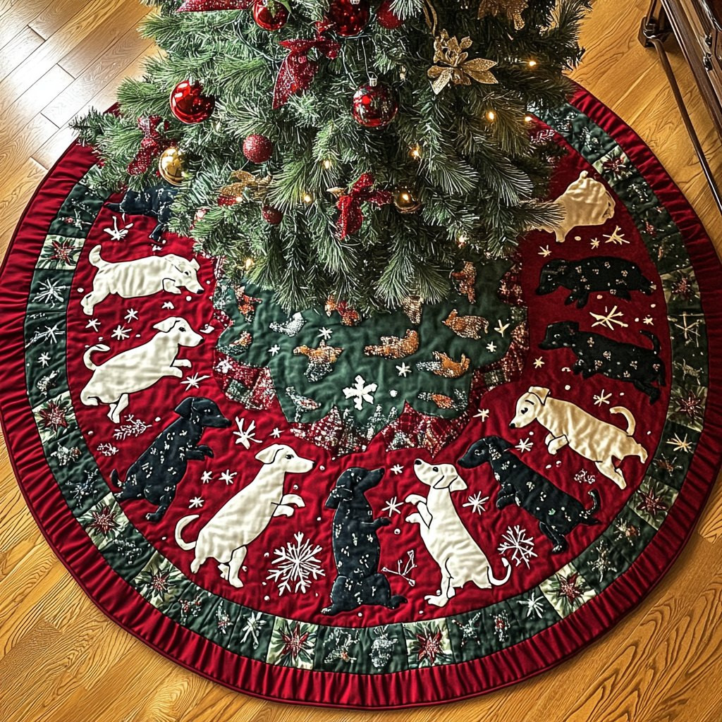 Tiny Paws Parade Christmas Tree Skirt - Made to Order TREEK101