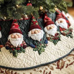 Woodland Gnomes Christmas Tree Skirt - Made to Order TREEK101