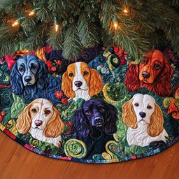 Spaniel Splendor Christmas Tree Skirt - Made to Order TREEK101