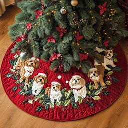 Yorkshire Xmas Joy Christmas Tree Skirt - Made to Order TREEK101