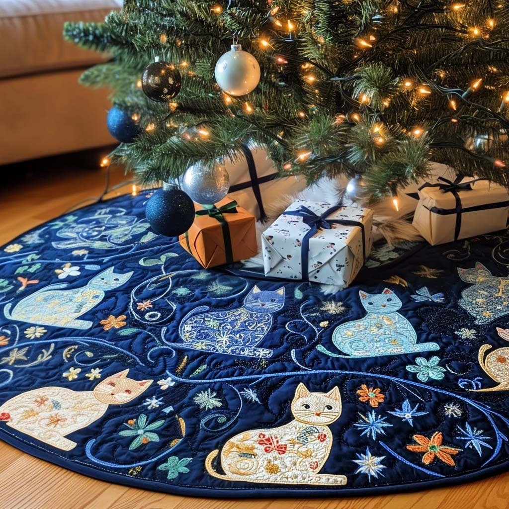 Whisker Whisper Christmas Tree Skirt - Made to Order TREEK101