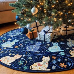 Whisker Whisper Christmas Tree Skirt - Made to Order TREEK101