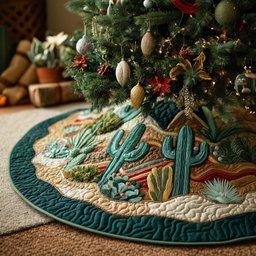 Saguaro Cactus Valley Christmas Tree Skirt - Made to Order TREEK101