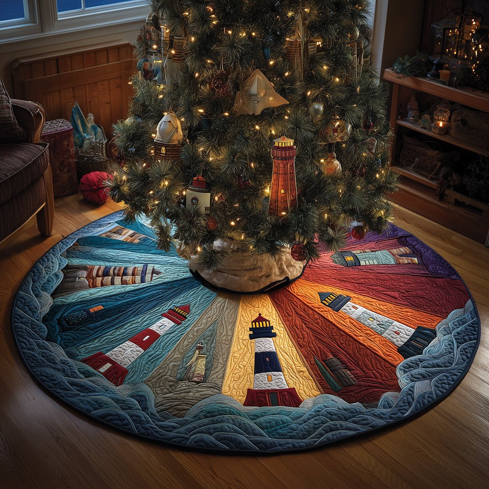 Shades of Lighthouse Christmas Tree Skirt - Made to Order TREEK101