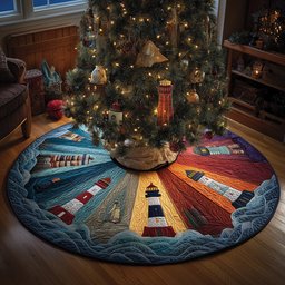 Shades of Lighthouse Christmas Tree Skirt - Made to Order TREEK101