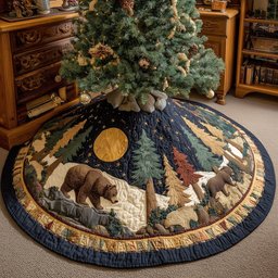 Silent Forest Night Christmas Tree Skirt - Made to Order TREEK101