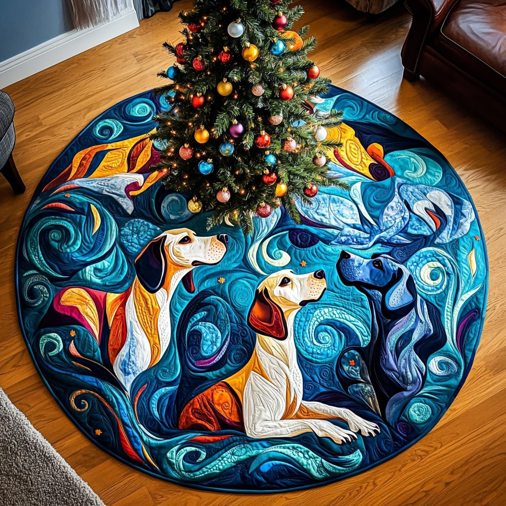 Snowy Paws Great Dane Christmas Tree Skirt - Made to Order TREEK101