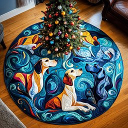 Snowy Paws Great Dane Christmas Tree Skirt - Made to Order TREEK101