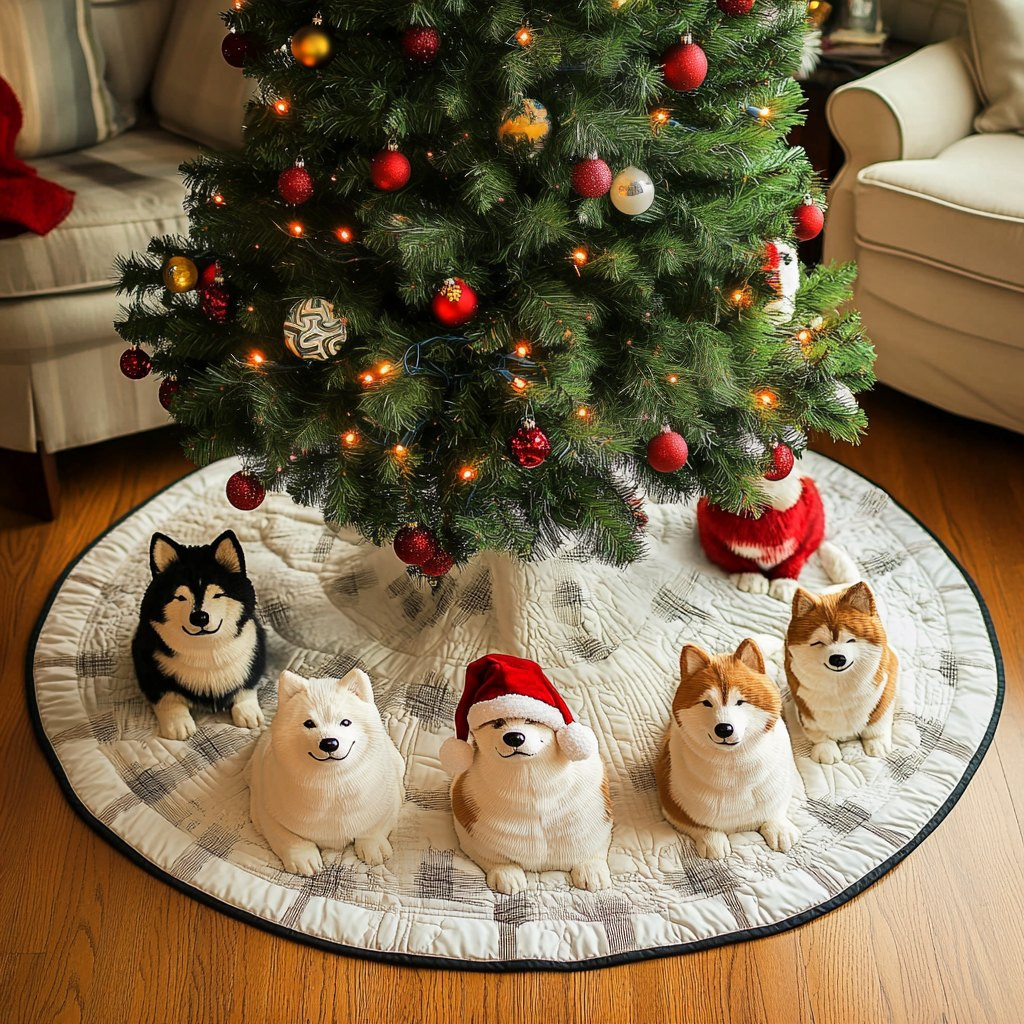 Winter Akita Wonderland Christmas Tree Skirt - Made to Order TREEK101