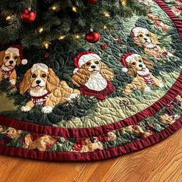 Woodland Spaniel Christmas Tree Skirt - Made to Order TREEK101