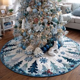 Winter Evergreens Christmas Tree Skirt - Made to Order TREEK101