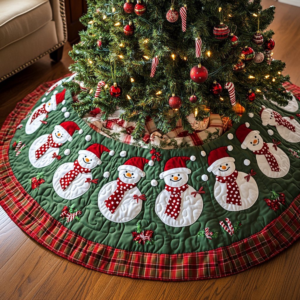 Wintertime Cheer Christmas Tree Skirt - Made to Order TREEK101