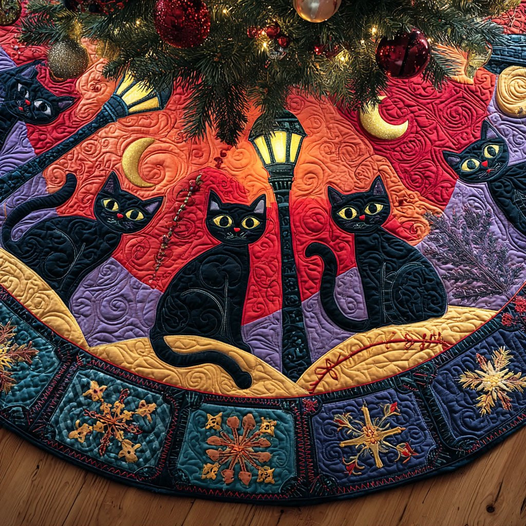 Snowbell Black Cat Christmas Tree Skirt - Made to Order TREEK101