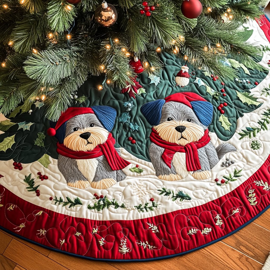Tartan Christmas Scottie Christmas Tree Skirt - Made to Order TREEK101