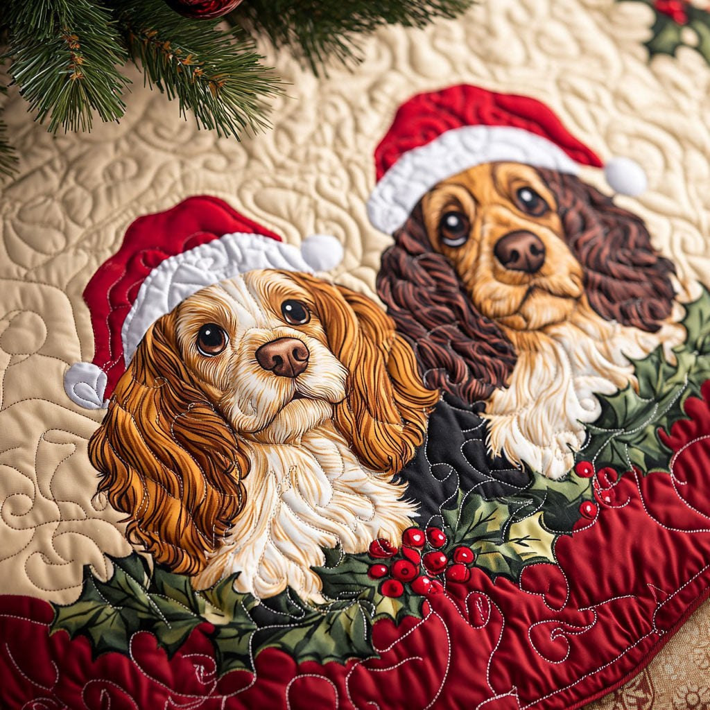 Spaniel Companion Christmas Tree Skirt - Made to Order TREEK101