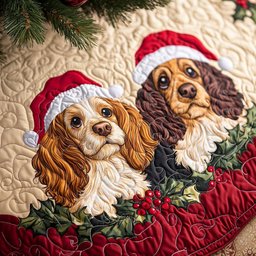 Spaniel Companion Christmas Tree Skirt - Made to Order TREEK101