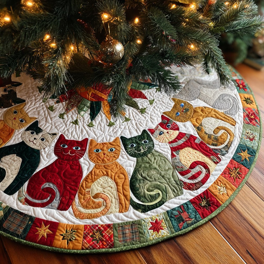 Starfall Cat Christmas Tree Skirt - Made to Order TREEK101
