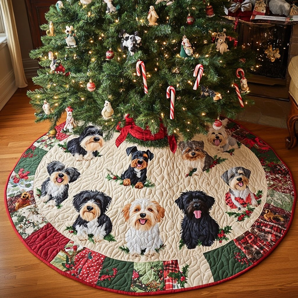 Schnauzer Christmas Delight Christmas Tree Skirt - Made to Order TREEK101