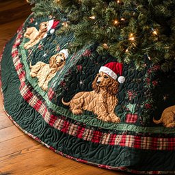 Spaniel Joyride Christmas Tree Skirt - Made to Order TREEK101