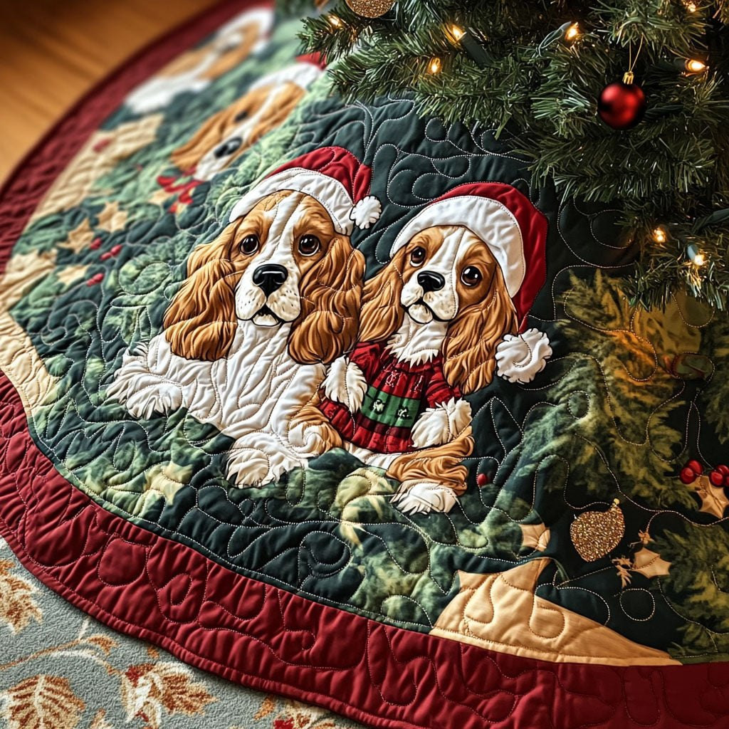 Spaniel Wishes Christmas Tree Skirt - Made to Order TREEK101