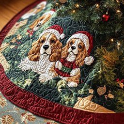 Spaniel Wishes Christmas Tree Skirt - Made to Order TREEK101