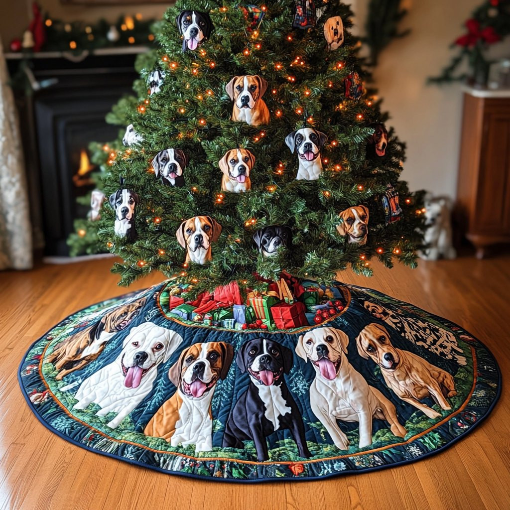 Merry Boxer Moments Christmas Tree Skirt - Made to Order TREEK101