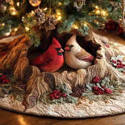 Loving Pair Christmas Tree Skirt - Made to Order TREEK101