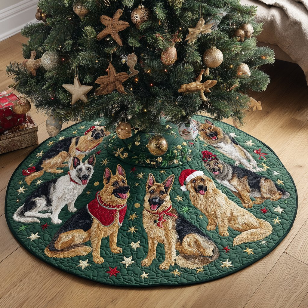 Loyal German Shepherd Christmas Tree Skirt - Made to Order TREEK101