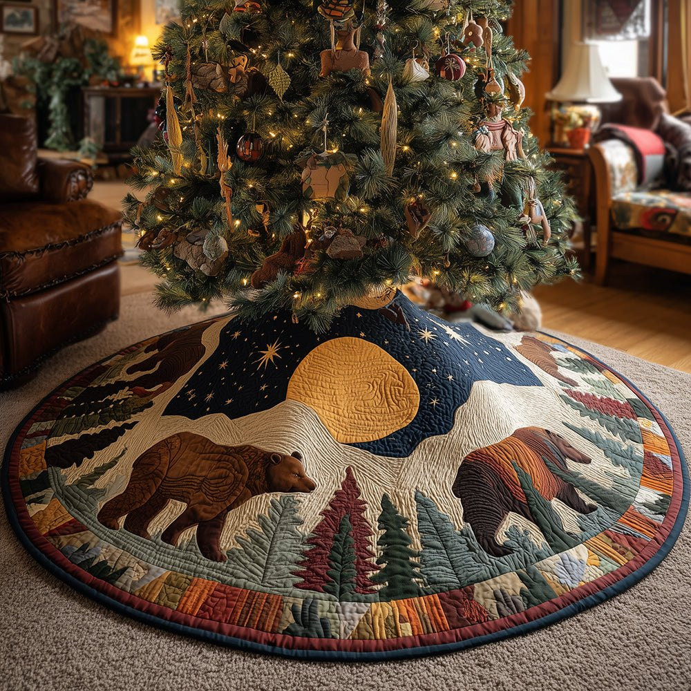 Moonlit Forest Bear Christmas Tree Skirt - Made to Order TREEK101